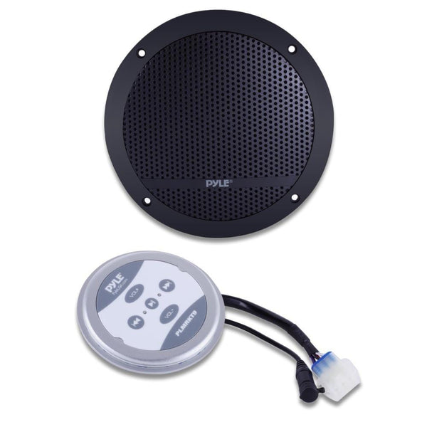 Pyle Bluetooth Marine Grade Flush Mount 2-Way Speaker System Amplified Full Range Stereo Sound Dual Cone Dome Waterproof Universal Use Vehicle Home with Aux 3.5mm Input Pair 6.5" 240 Watts (PLMRKT9)