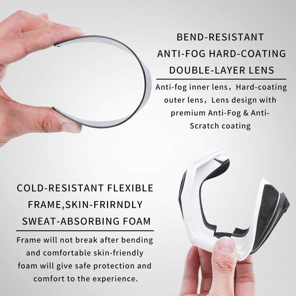 XR Ski Snowboard Goggles Anti-Fog UV Protection HD Cylinder Lens Over Glasses Non-Slip Strip Snow Goggles for Men&Women (Red)