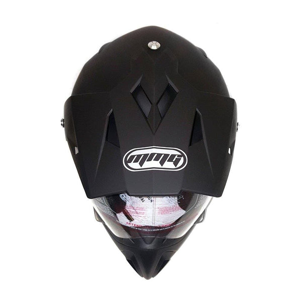 MMG 27V Helmet Dual Sport Off Road Motorcycle Dirt Bike ATV, FlipUp Visor, Medium, Matte Black