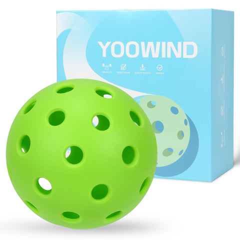 YOOWIND Pickleball Balls, 40 Holes Outdoor Pickleball Balls, Perfectly Balanced, High Elasticity and Durable Pickleballs for Beginners and Professional, 4 Pack, Green
