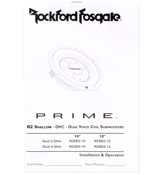 (2) Rockford Fosgate R2SD4-10 10" 800 watt Prime R2 Dual 4 Ohm Voice Coil Shallow Subwoofers