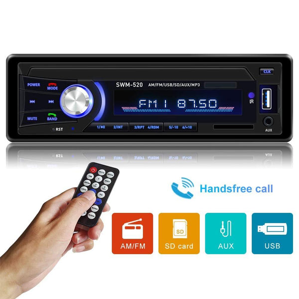 Car Stereo with Bluetooth Single din in Dash, AM FM Car Radio Car Audio Support USB, SD Card,AUX in, with Wireless Remote Control