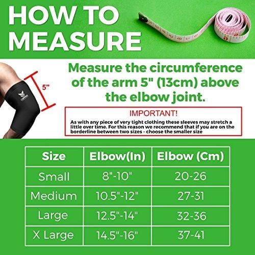 Copper Compression Gear Premium Fit Recovery Elbow Sleeve for Men and Women - 100% Guaranteed - #1 Elbow Compression Sleeve/Support Brace/Wrap for Workouts, Tennis Elbow, Golfers Elbow, and More!