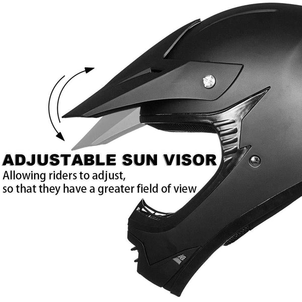 ILM Youth Kids ATV Motocross Dirt Bike Motorcycle BMX Downhill Off-Road MTB Mountain Bike Helmet DOT Approved (Youth-M, Matte Black)