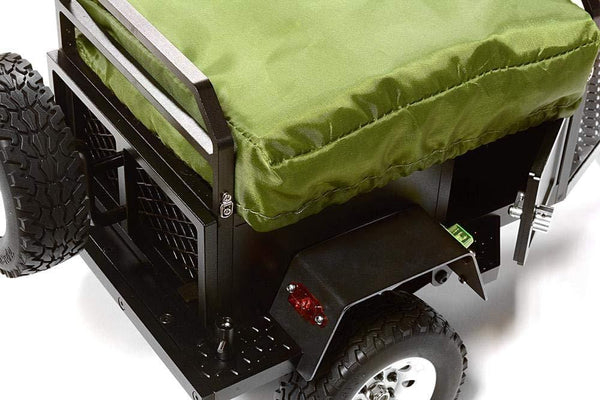 Integy RC Model Hop-ups C27994BLACK Alloy Realistic Model Camping Trailer w/Roof Top Tent for 1/10 RC 390x195x175mm