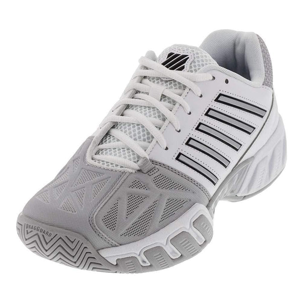 K-Swiss Men's Bigshot Light 3 Tennis Shoes (White/Silver) (13 D(M) US) [product _type] K-Swiss - Ultra Pickleball - The Pickleball Paddle MegaStore