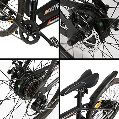 ECOTRIC New City Travel 26" Electric Bike Mountain 350W Power 36V/9AH Lithium Battery City Ebike —— Most Parts Have Been Assembled Before Packaging —— 20 mph/h Pure Electric Maximum Speed (Black)