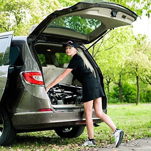 Tangkula Electric Golf Push Cart Manual Control Foldable Umbrella Holder Scorecard Holder Lithium Battery TPR Handle Golf Carts