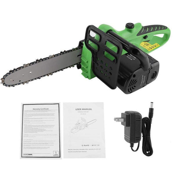 Yosooo 10 ' 18V Cordless Chainsaw, Lithium-ion Cordless Power Tool Electric Chainsaw Chain Garden(US 110V)