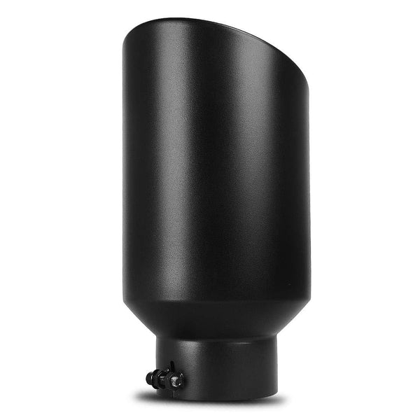 AUTOSAVER88 5 Inch Inlet Black Exhaust Tip, 5"x8"x15" Black Powder Coated Stainless Steel Diesel Exhaust Pipe Tail tip, Bolt/Clamp On Design.