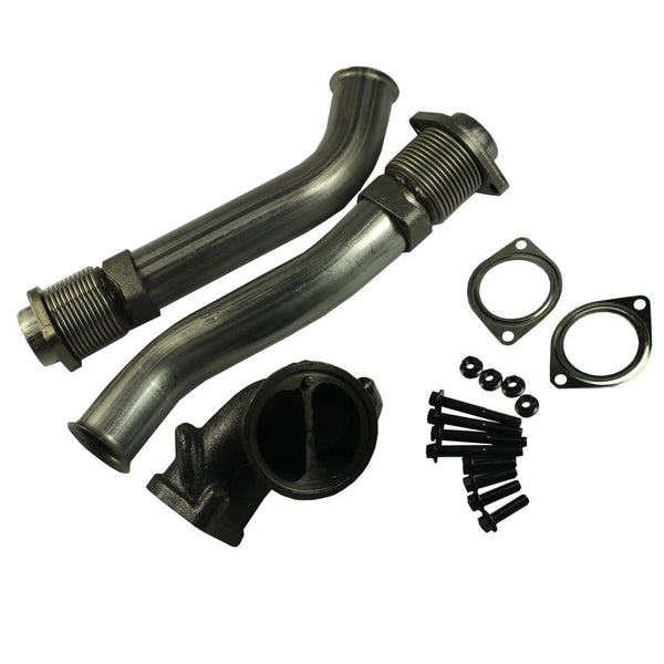 JDMSPEED New Powerstroke Turbo Diesel With Hardware Bellowed Up Pipe Kit For 99-03 Ford 7.3L 679-005