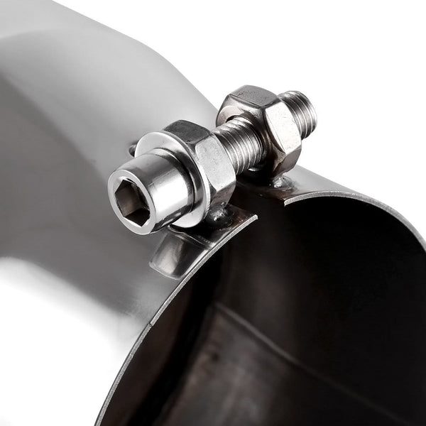 AUTOSAVER88 4 Inch Inlet Chrome Exhaust Tip, 4 x 5 x 12 Inches Bolt On Design Diesel Exhaust Tailpipe Tip.