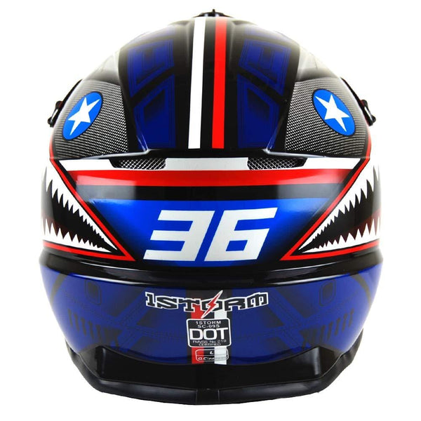 1Storm Adult Motocross Helmet BMX MX ATV Dirt Bike Downhill Mountain Bike Helmet Racing Style HKY_SC09S; Shark Blue