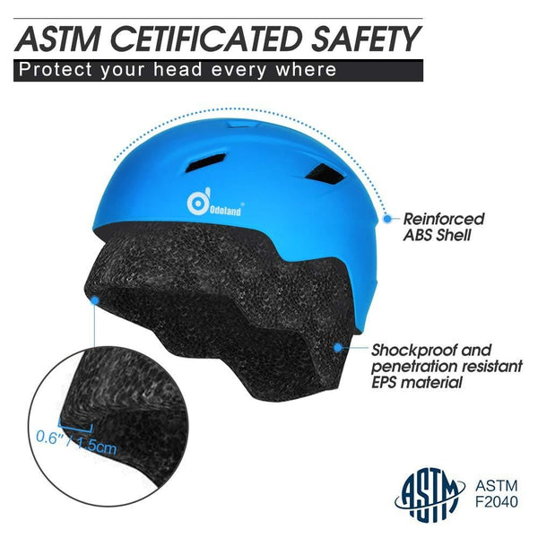 Odoland Ski Helmet with Ski Goggles, Multi-Options Snowboard Helmet and Goggles Set for Men Women Youth and Kids, ASTM Safety Certificated, Blue, Large