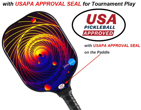 Panel Sound Pickleball Paddles Set of 2, USAPA Approved Fiberglass Pickleball Rackets with 1 Carrying Case, 2 Cooling Towels & 4 Indoor Balls