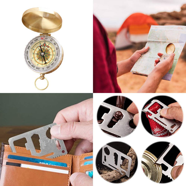 Survival Gear - 14 in 1 Emergency Survival Kit - Gifts for Men Dad Husband Boyfriend Teen Boy - Survival Tool Equitment for Camping, Hiking, Hunting, Fishing, Outdoor Adventures