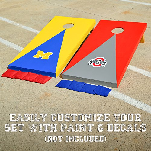 GoSports Solid Wood Premium Cornhole Set - Choose Between 4'x2' or 3'x2' Game Boards, Includes Set of 8 Corn Hole Toss Bags, Regulation Size (4ft x 2ft)