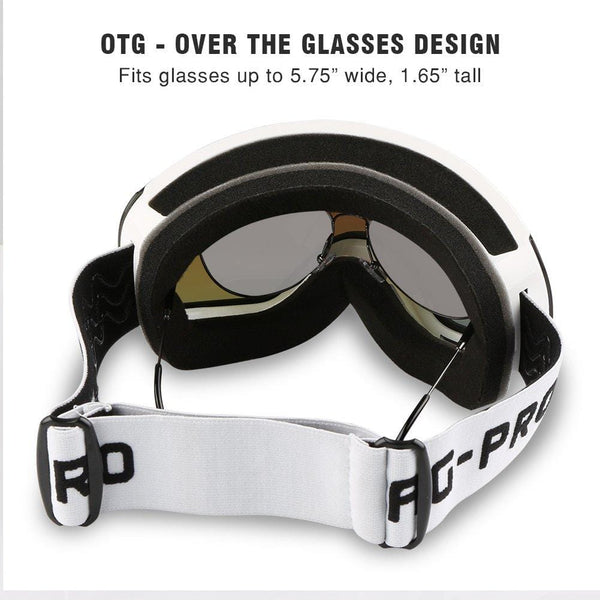 AKASO OTG Ski Goggles, Snowboard Goggles, Mag-Pro Magnetic Interchangeable Lenses, Anti-Fog, 100% UV Protection, Helmet Compatible, Snow Goggles for Men & Women, Free Balaclava Ski Mask Included