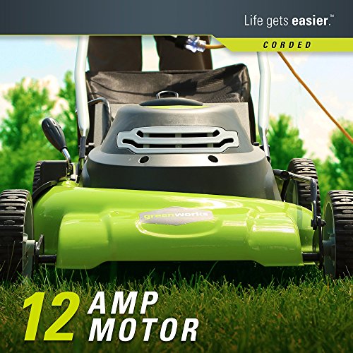 Greenworks 20-Inch 3-in-1  12 Amp Electric Corded Lawn Mower 25022
