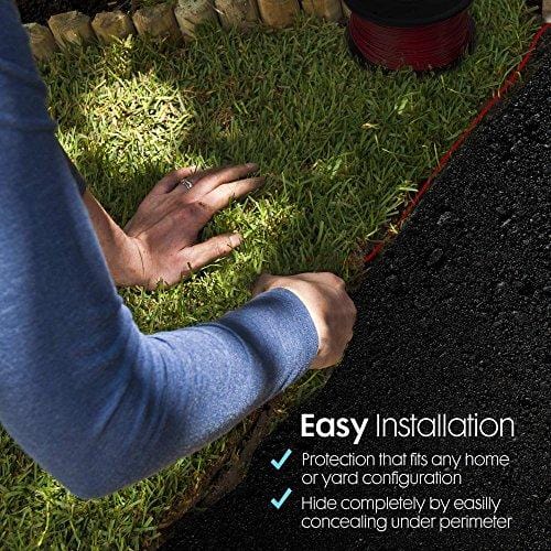 Electric Dog Fence and Pet Containment System In-Ground or Above Ground Installation - Rechargeable - 955 Feet of Wire w/Quickstart Guide