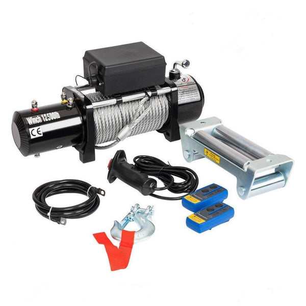 Roadstar Electric Winch Recovery 12V 12500lbs Winch Trailer Truck SUV with Wireless Remote Control Kit