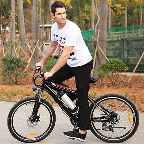 Aceshin 26'' Electric Mountain Bike with Removable Large Capacity Lithium-Ion Battery (36V 250W), Electric Bike 21 Speed Gear and Three Working Modes Black (US Stock)