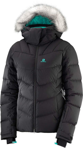 SALOMON Icetown Ski Jacket Black Womens Sz M