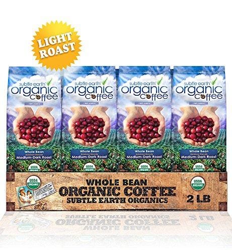 5LB Cafe Don Pablo Subtle Earth Organic Gourmet Coffee - Light Roast - Whole Bean Coffee - USDA Certified Organic Arabica Coffee - (5 lb) Bag