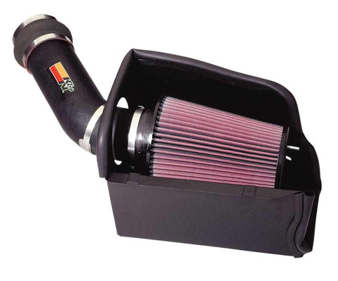 K&N Cold Air Intake Kit with Washable Air Filter:  1994-1997 Ford (F250, F350) 7.3L V8 Diesel, Black HDPE Tube with Red Oiled Filter, 57-2531