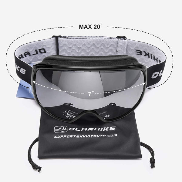 OlarHike Ski Snow Goggles for Men and Women, Anti-Fog Over Glasses Snowboard Goggles with UV Protection, Windproof Dual Lens Goggles for Skiing & Skating & Outdoor Sport, UV400