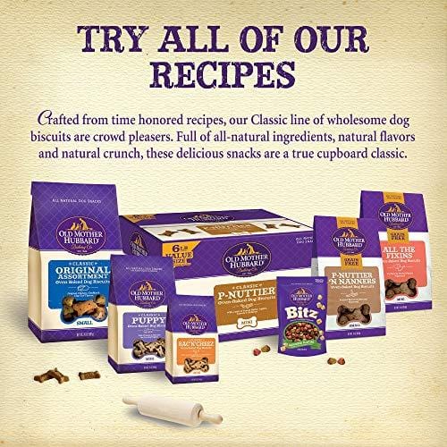 Old Mother Hubbard Classic Crunchy Natural Dog Treats, Original Assortment Mini Biscuits, 3.8 (3 Lb 13Oz)-Pound Bag