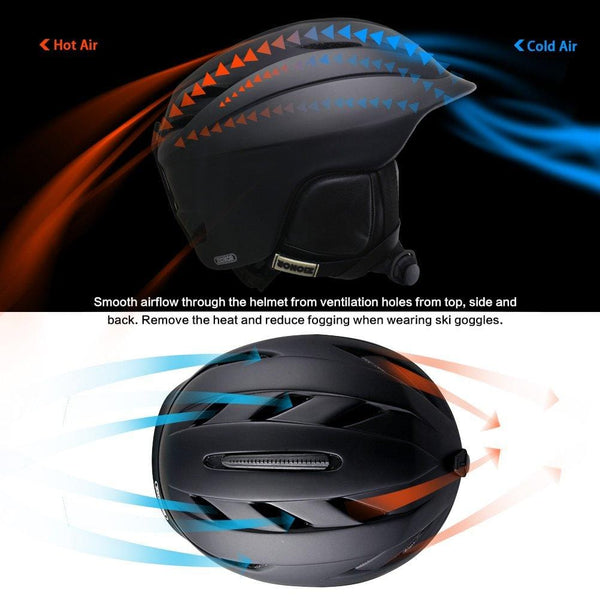 ZIONOR H2 Ski Snowboard Helmet Certified Quality for Men Women with Ventilation Control and Comfortable Liner Black (Medium)