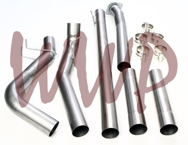Performance Racing Off Road Aluminized Steel 4" Downpipe Down Pipe Back DPF exhaust System Kit 2011-2017 Ford Superduty Powerstroke F250 F350 6.7L Turbo Diesel Pickup Truck