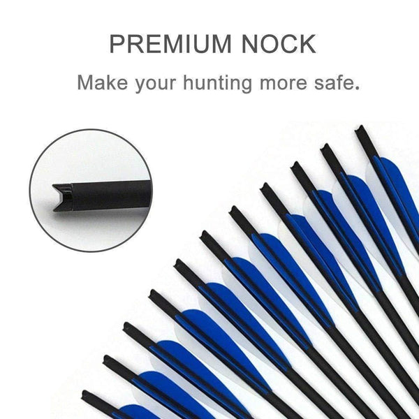 Jocoo 20" Carbon Crossbow Bolts Hunting Archery Arrows with 4" vanes and Replaced Arrowhead/Tip (12 Pack)