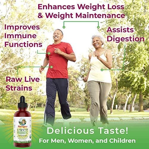 Organic Liquid Probiotics & Enzymes by MaryRuth's (Plant-Based) | Men Women Kids Babies Toddlers | Non-GMO Vegan RAW Paleo | 12 Live strains of Flora w/acidophilus probiotic for Digestion 4oz Glass