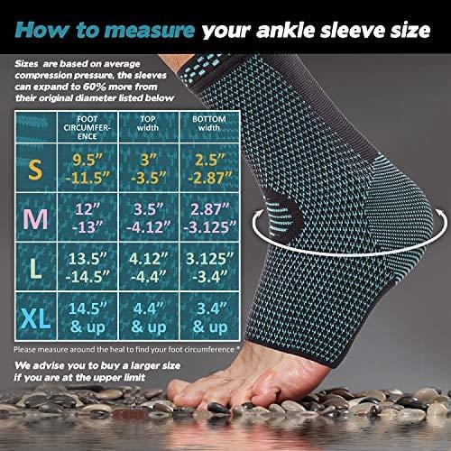 POWERLIX Ankle Brace Compression Support Sleeve (Pair) for Injury Recovery, Joint Pain and More. Plantar Fasciitis Foot Socks with Arch Support, Eases Swelling, Heel Spurs, Achilles Tendon