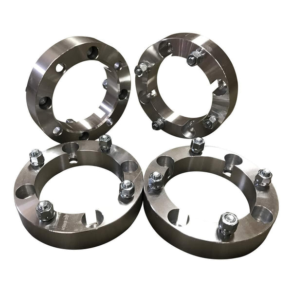 4x156 Wheel Spacers (1.5 inch) 38.1mm (131mm bore, 12x1.5 Studs & Nuts) 4 Lug wheelspacer for Polaris Ranger, RZR, XP 1000, S 900, S 1000, ATV, UTV (Silver) (4 pieces)