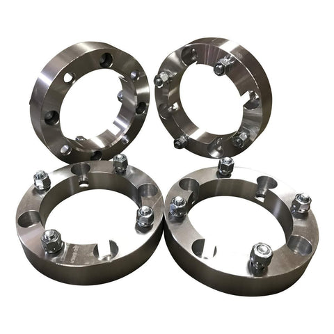 4x156 Wheel Spacers (1.5 inch) 38.1mm (131mm bore, 12x1.5 Studs & Nuts) 4 Lug wheelspacer for Polaris Ranger, RZR, XP 1000, S 900, S 1000, ATV, UTV (Silver) (4 pieces)