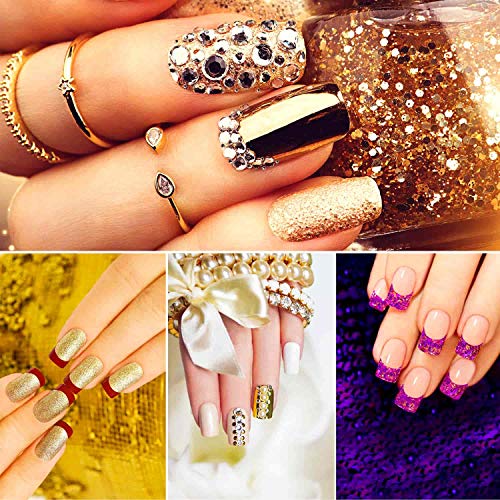 Selizo 8240pcs Nail Rhinestones, Rhinestones for Nails, Nail Gems Crystals Nail Art Rhinestones Supplies with Rhinestone Glue for Nails Art Decoration