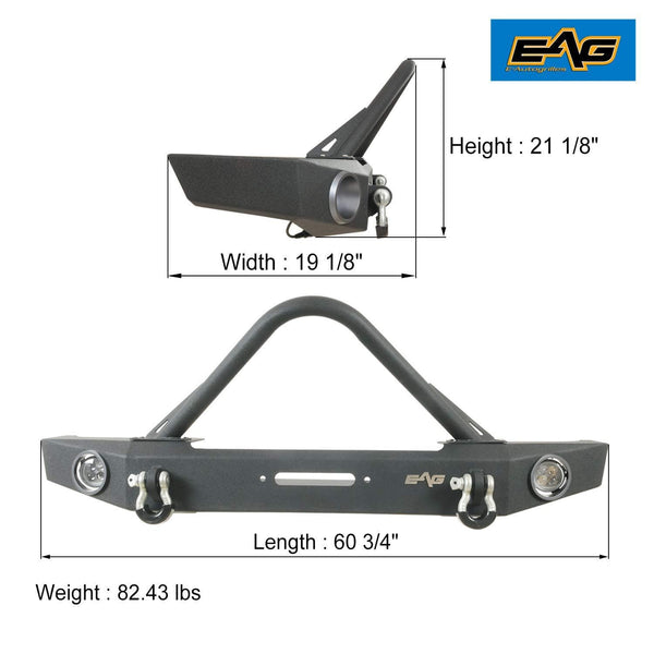 EAG Stinger Front Bumper with Winch Plate