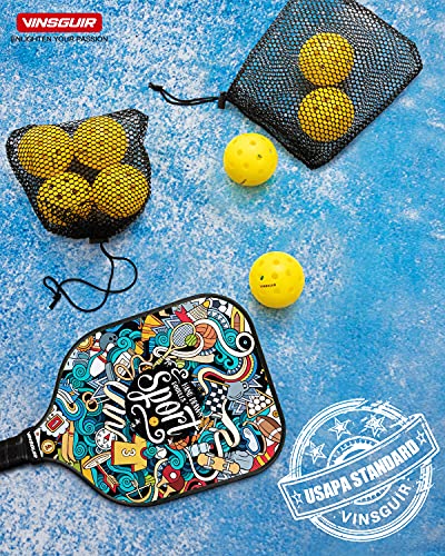 Vinsguir Pickleball Set, 8 Pack Pickleballs, USAPA Standard Pickle Balls, Pickleball Outdoor Balls, Competition Outdoor Pickle-Ball Balls, Paddle Balls for Outdoor Courts, with 2 Paddleball Mesh Net