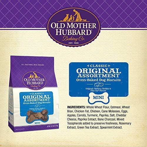 Old Mother Hubbard Classic Crunchy Natural Dog Treats, Original Assortment Mini Biscuits, 3.8 (3 Lb 13Oz)-Pound Bag
