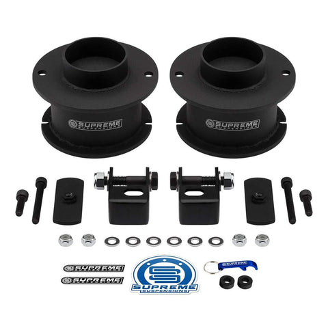 Supreme Suspensions - Front Leveling Kit for Ram 2500 3500 4WD Front 3" Lift Kit High-Strength Carbon Steel Spring Spacers + Shock Relocation Brackets