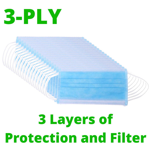 Face Mask Ear Loop - 50 Pcs Disposable Non-Toxic Dust and Filter Mask for Cleaning Blue