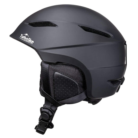 TurboSke Ski Helmet, Snowboard Helmet Snow Sports Helmet, Audio Compatible Helmet for Men, Women and Youth (M, Black)