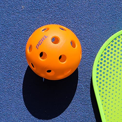 PCKL Optic Speed Pickleball Balls | Indoor & Outdoor | 4 Pack of Balls | Built to USAPA Specifications (Indoor Orange)