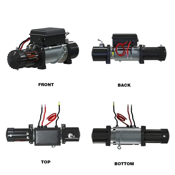 X-BULL 12V Steel Cable Electric Winch 12000 lb Load Capacity