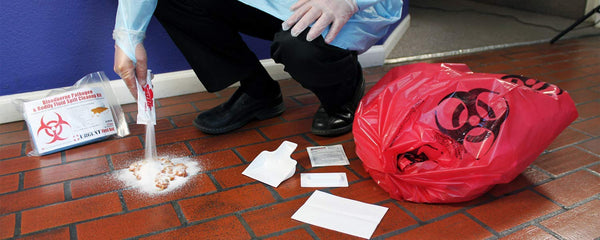 21 Piece Bodily Fluid Clean Up Pack/Bloodborne Pathogen Spill Kit - be OSHA Compliant and Protect from Dangerous Exposure to Blood and Other potentially infectious Materials