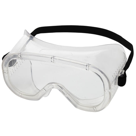 Sellstrom Flexible, Soft, Direct Vent, Protective Safety Goggle, Clear Body, Uncoated, Clear Lens, Black Adjustable Strap, S81000
