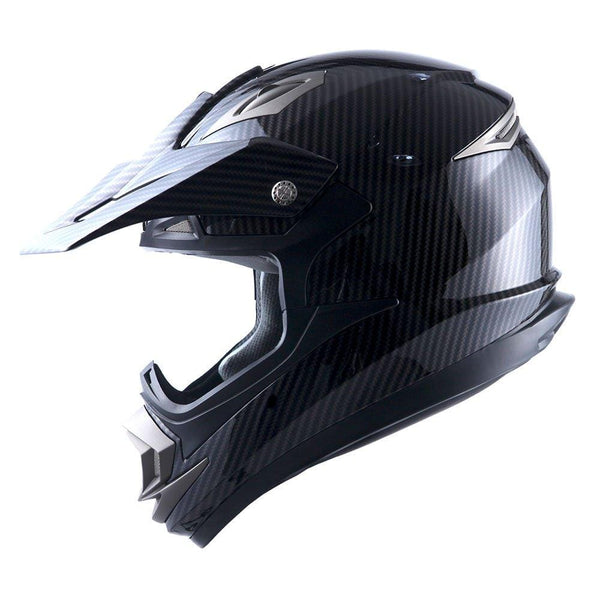 Adult Motocross Helmet Off Road MX BMX ATV Dirt Bike Mechanic Carbon Fiber Black